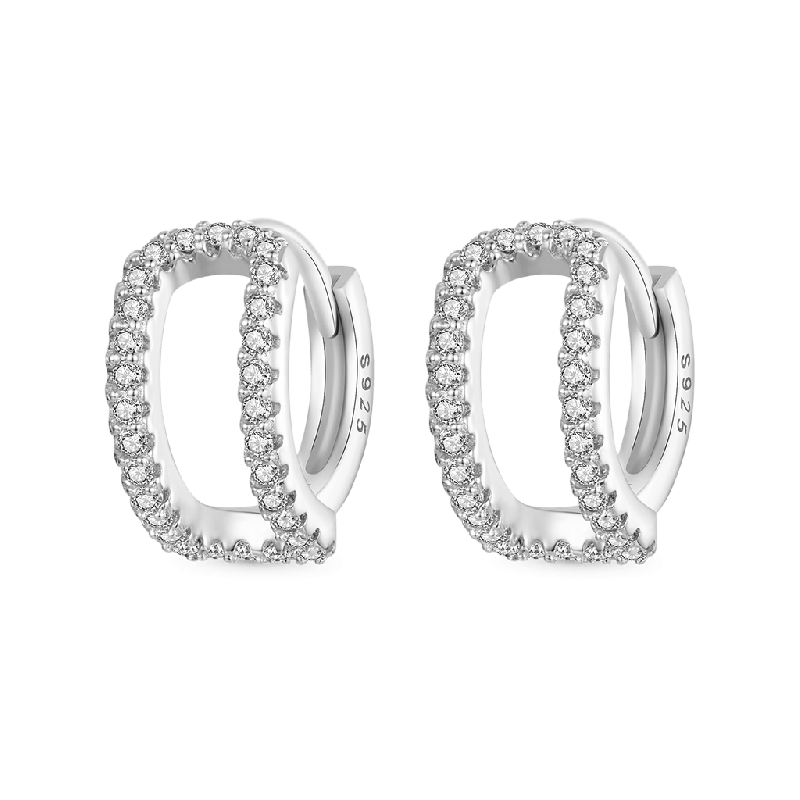 Fine Glitter Double Layer Earrings
