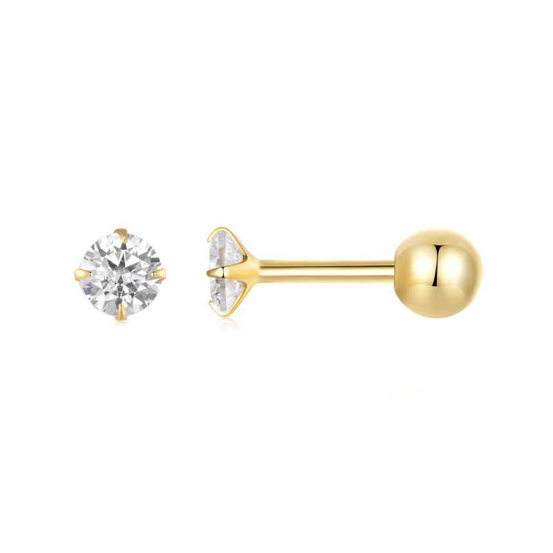 Small White CZ Stud Earrings