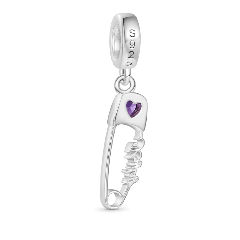 Engravable Pin Birthstone Pendant