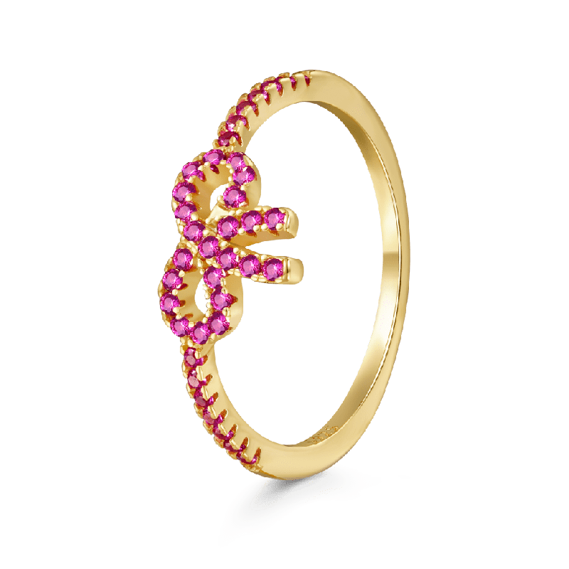 Pink Pavé Bow Ring