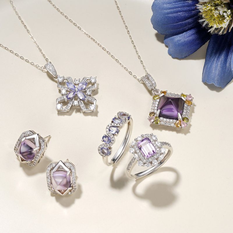 Luxurious Amethyst Stud Earrings