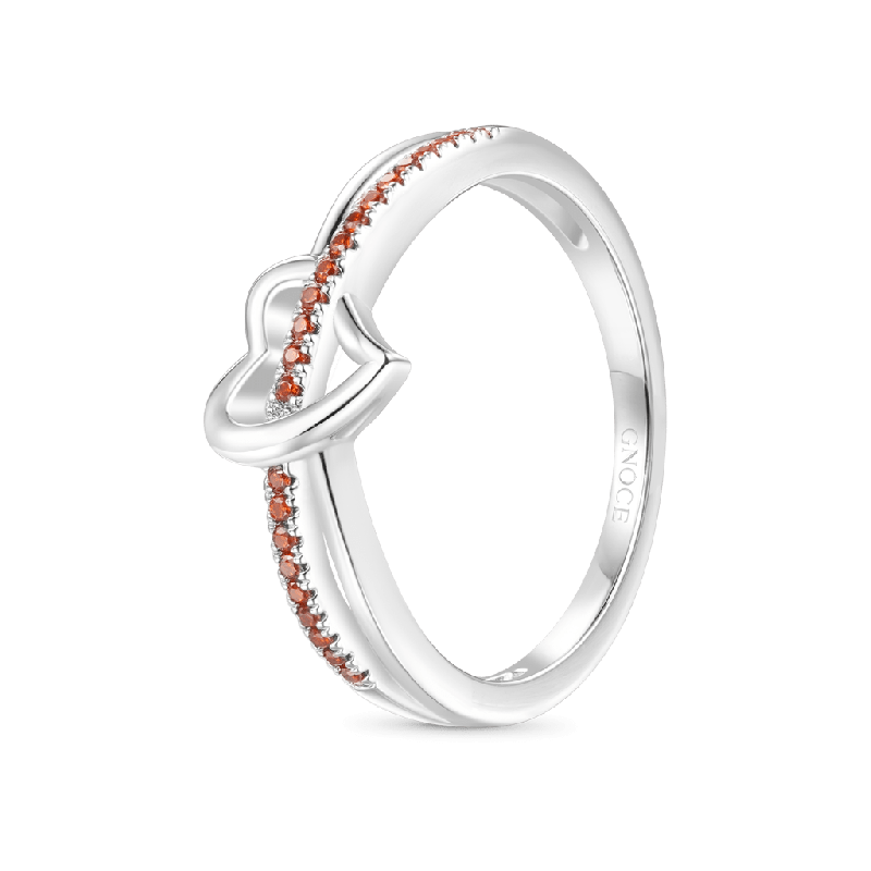 Simple Heart Birthstone Ring