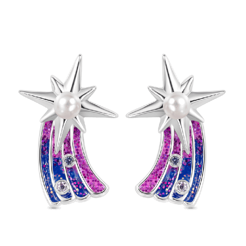 Meteor Pearl Stud Earrings