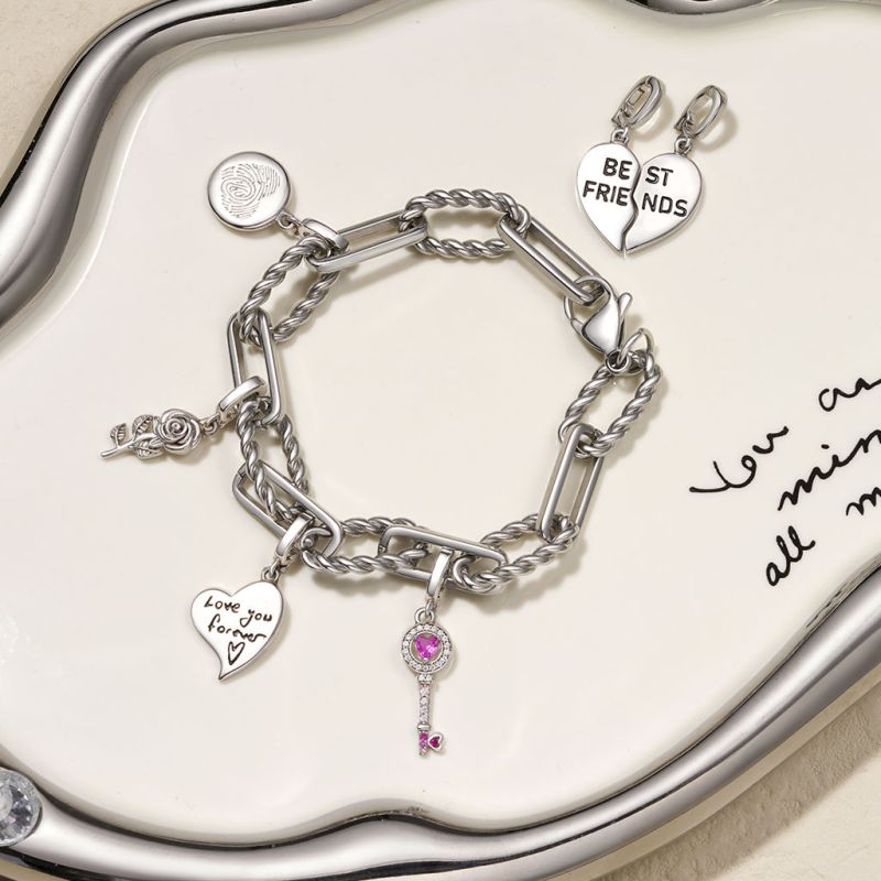 Heart Anniversary Clasp Clusters Charm