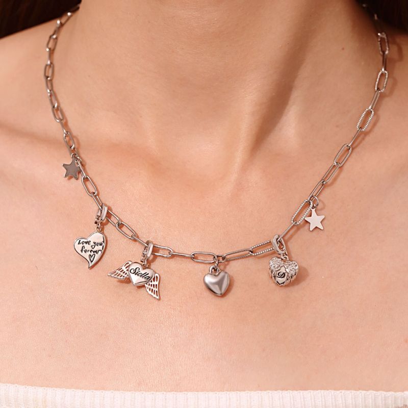 Heart Anniversary Clasp Clusters Charm