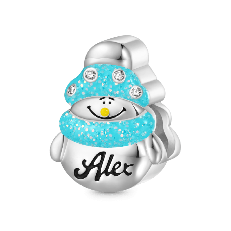 Christmas Snowman Wearing Scarf Charm