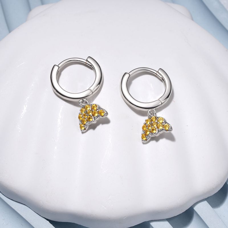 Croissant Bread Hoop Earrings