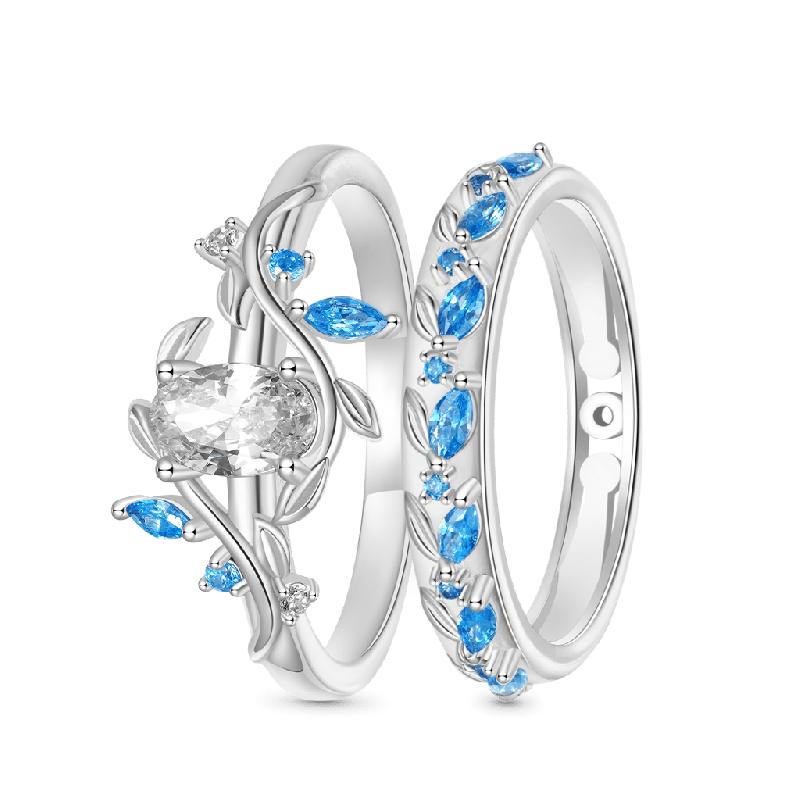 Oval-cut Vine Womens Promise Ring