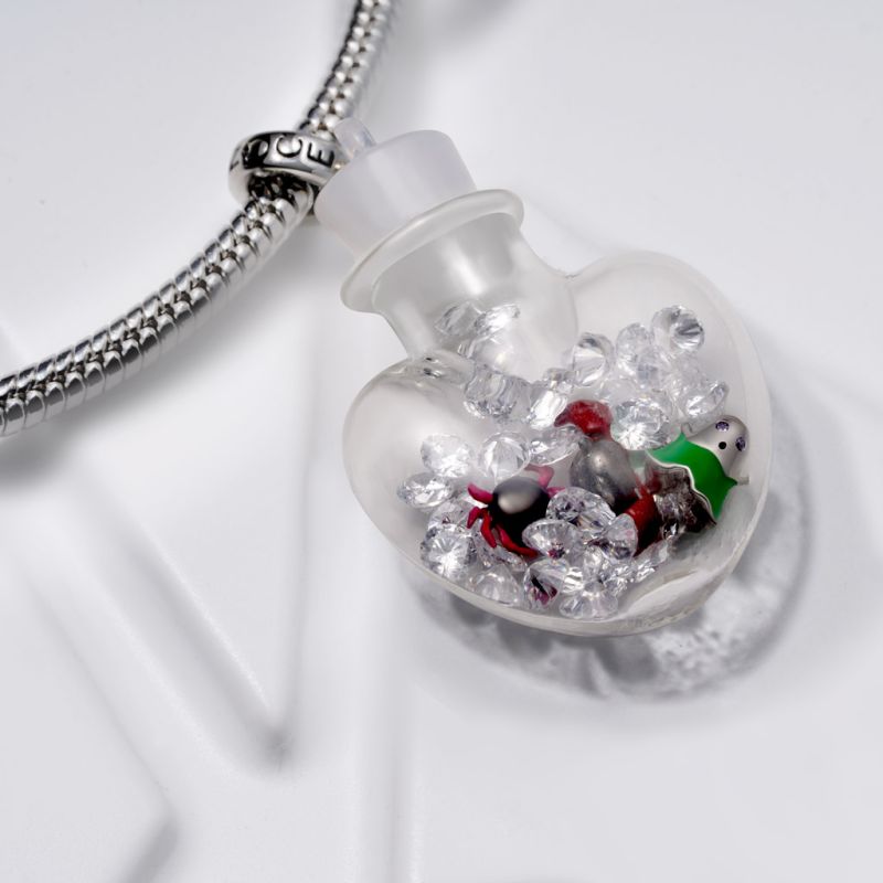 Halloween Quicksand Love Bottle Pendant