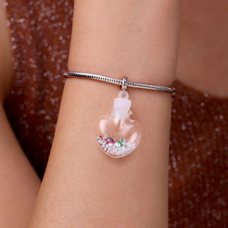 Halloween Quicksand Love Bottle Pendant