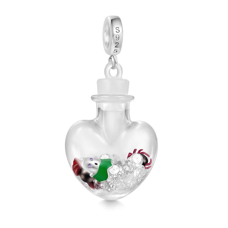 Halloween Quicksand Love Bottle Pendant