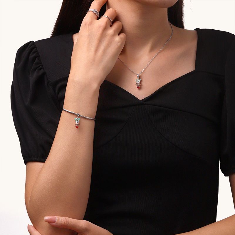 Christmas Heart Bell Pendant