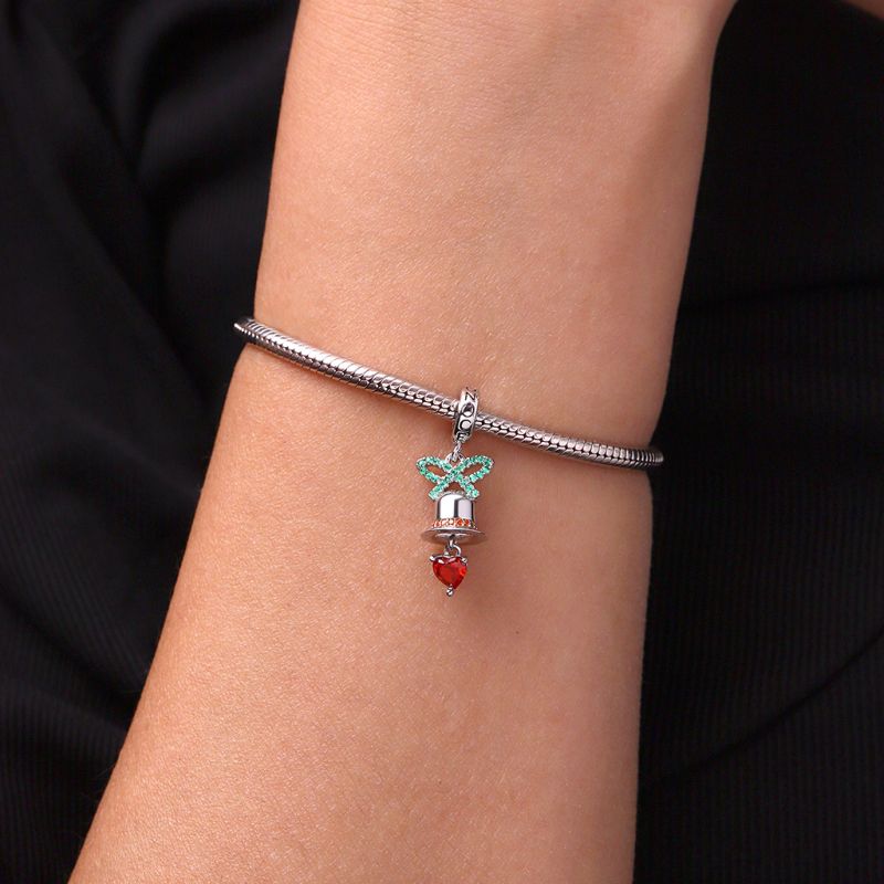 Christmas Heart Bell Pendant