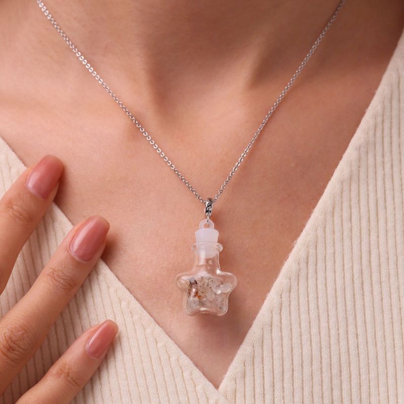 Citrine Crystal Glass Bottle Pendant