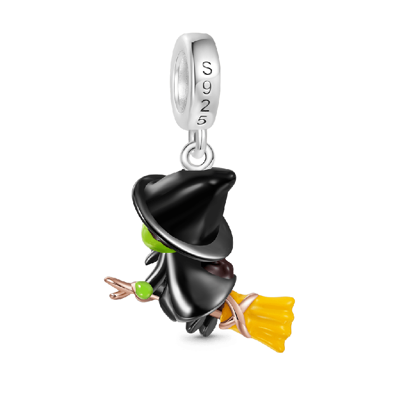 Wicked Elphaba on Broom Pendant
