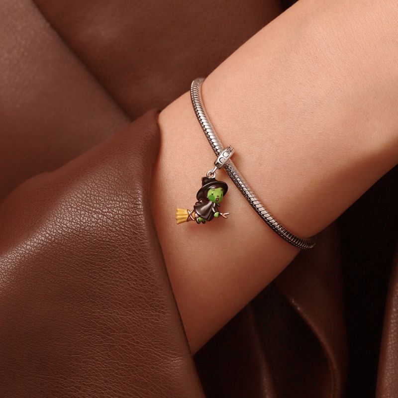 Wicked Elphaba on Broom Pendant
