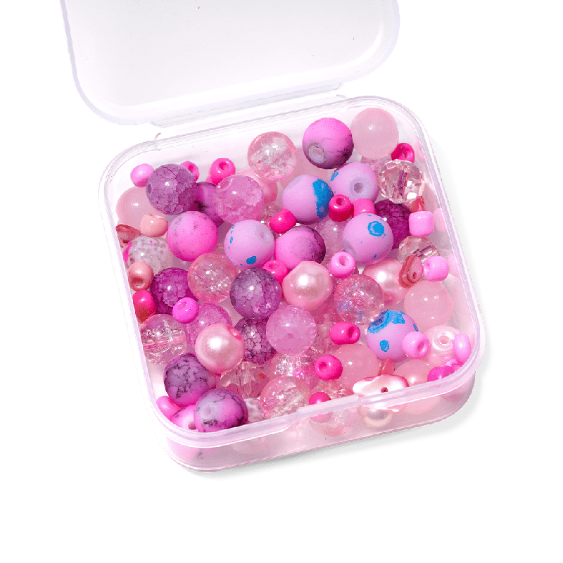 Pink Cracked Beaded Bracelet