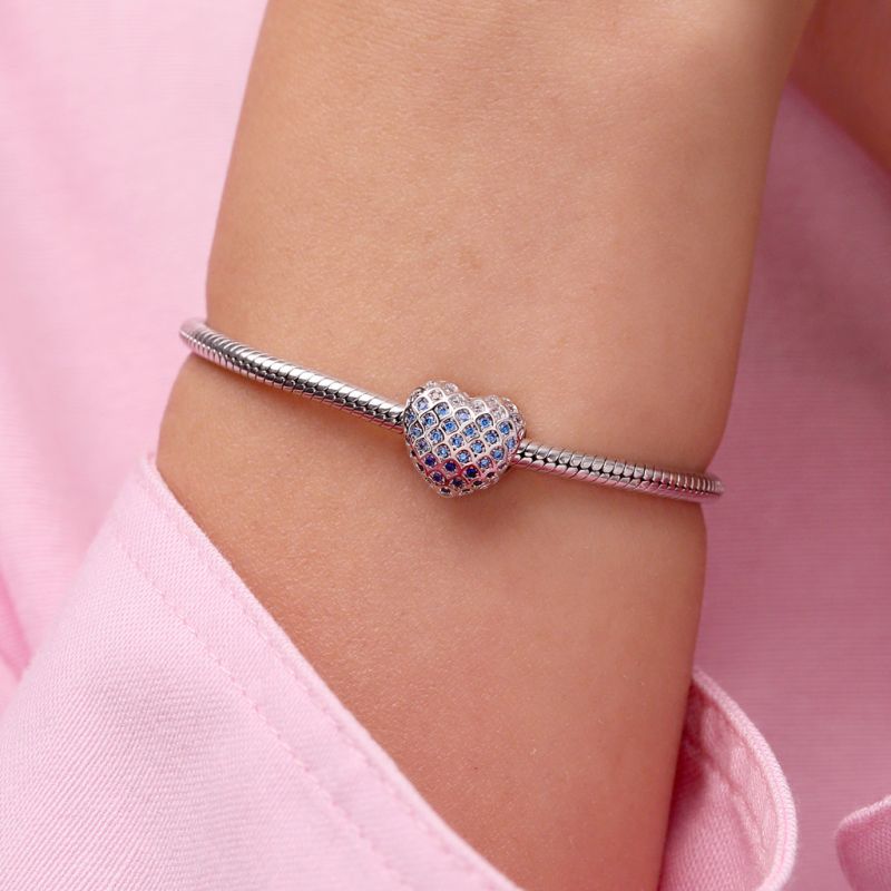Ombre Fish Scale Heart Charm
