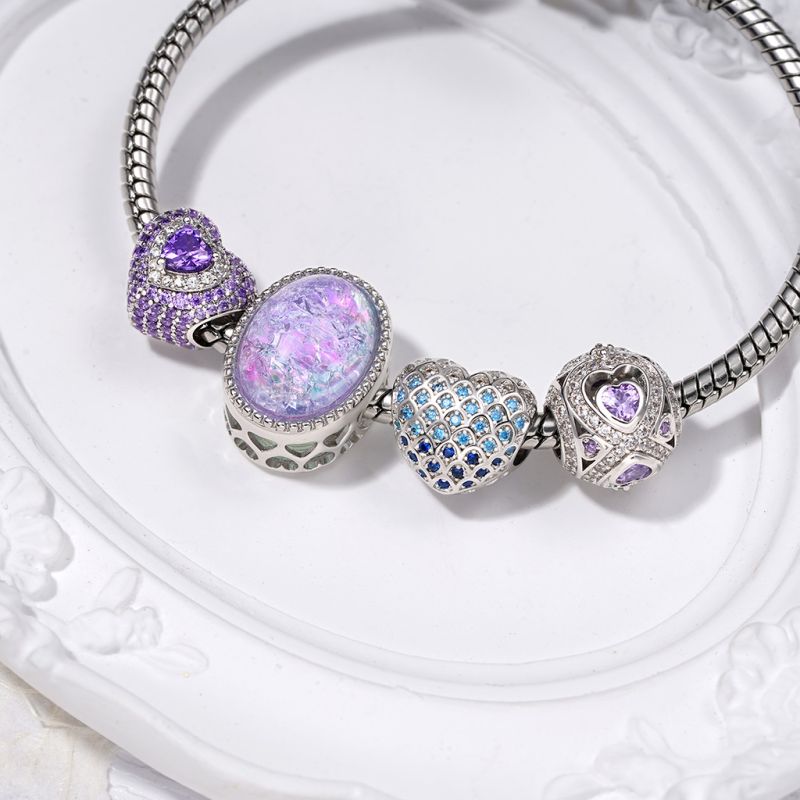 Ombre Fish Scale Heart Charm