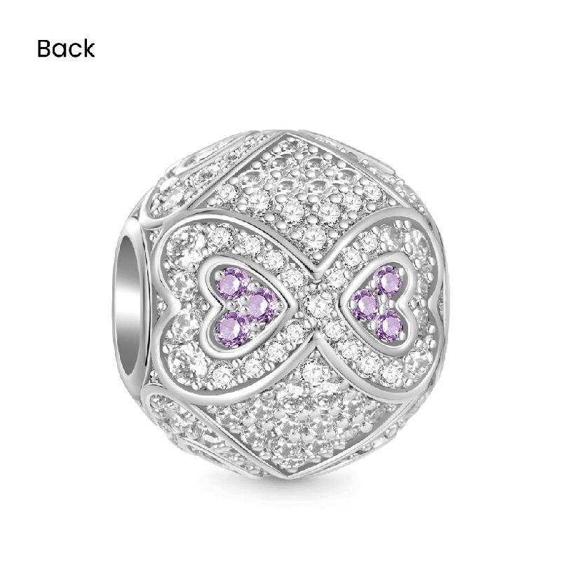 Infinite Love Heart Round Charm