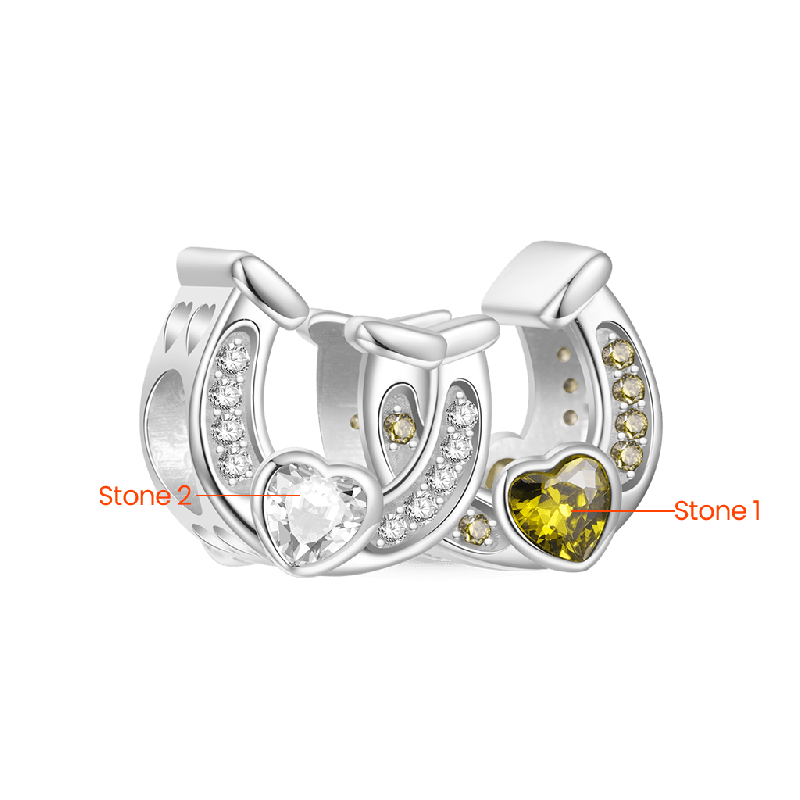 Double Horseshoe Personalized Charm