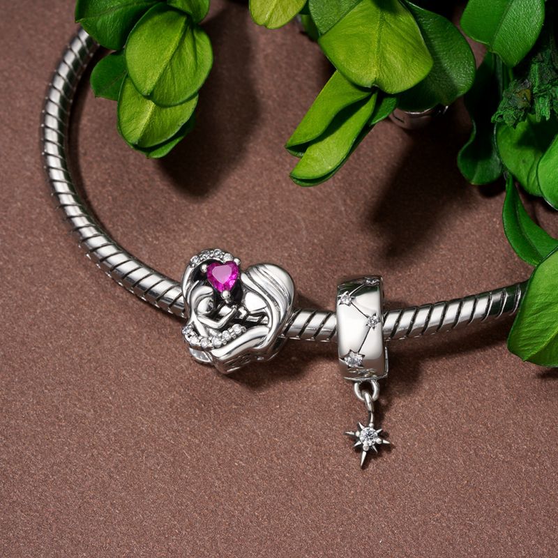 Starburst Round Clip Buckle Charm