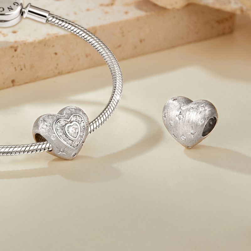 Shining Frosted Heart Charm