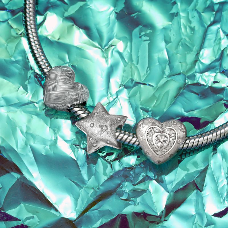 Shining Frosted Heart Charm