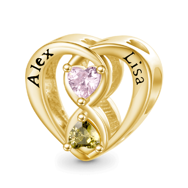 Gold Plated Infinite Love Couple Charm