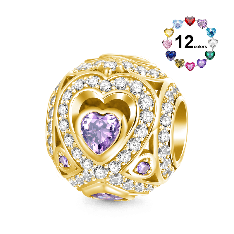 18k Gold Plated Infinite Love Round Charm