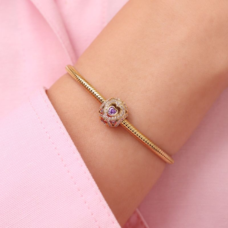 18k Gold Plated Infinite Love Round Charm