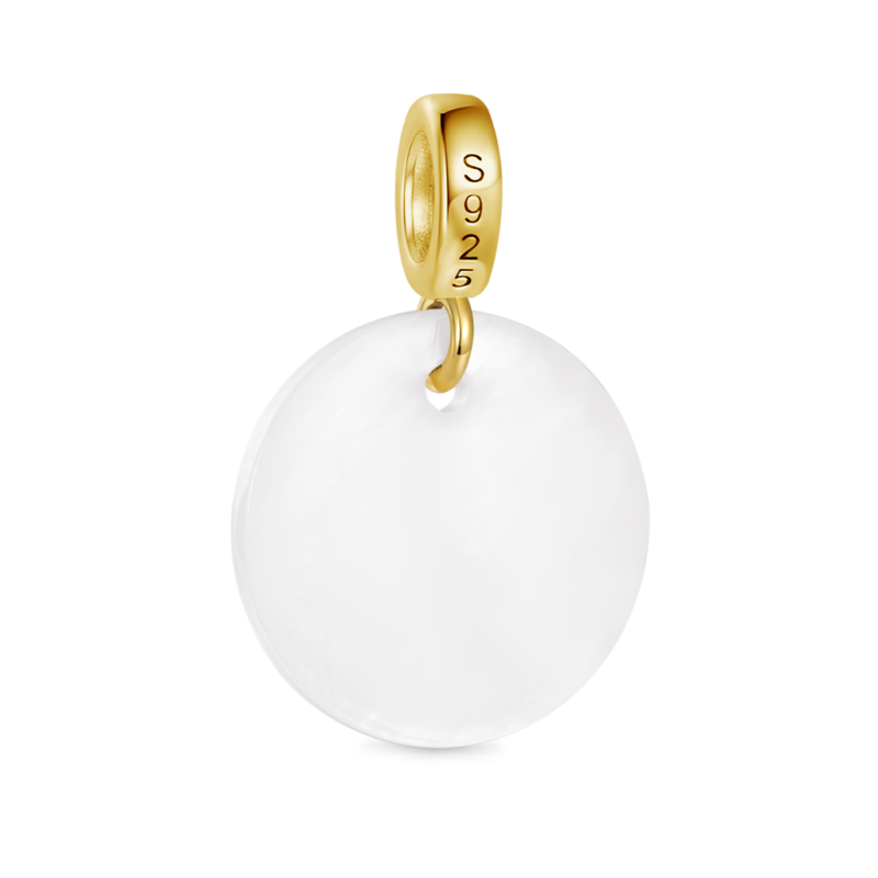 Natural Shell Gold Letters Pendant