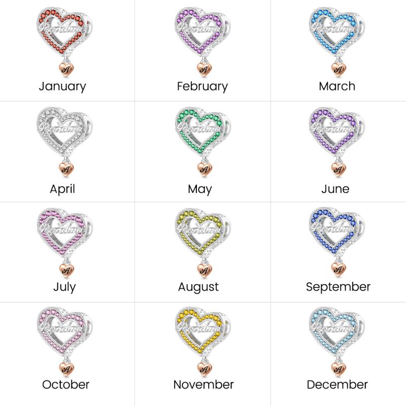 Family Members - Grandma Heart Charm