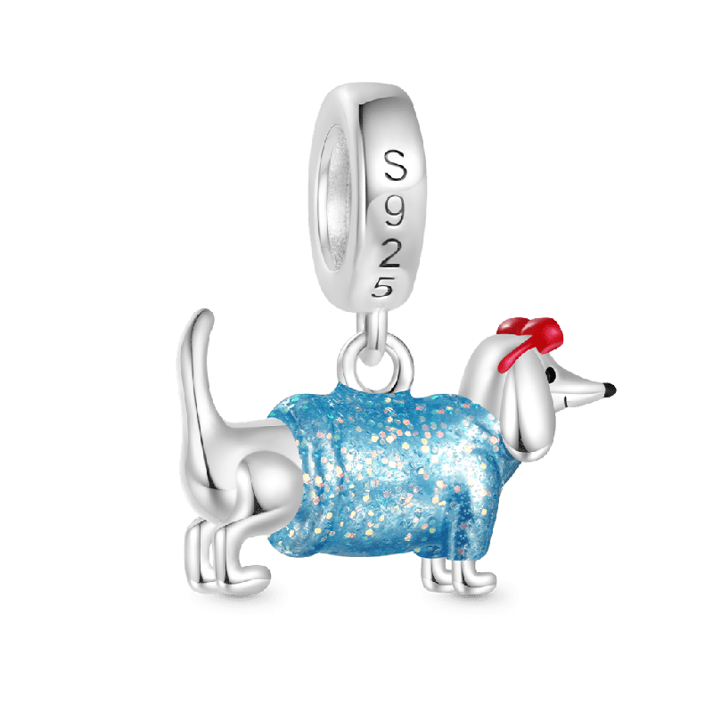Blue Dachshund Pendant