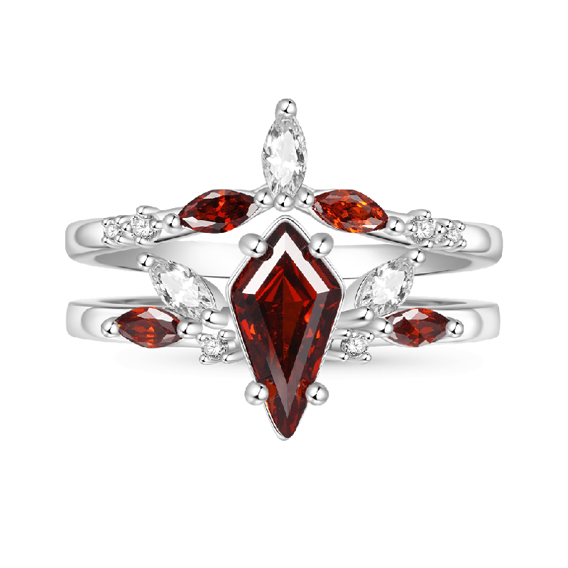 Red Garnet Kite Rings