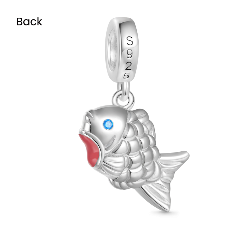 Blue Scaled Fish Pendant