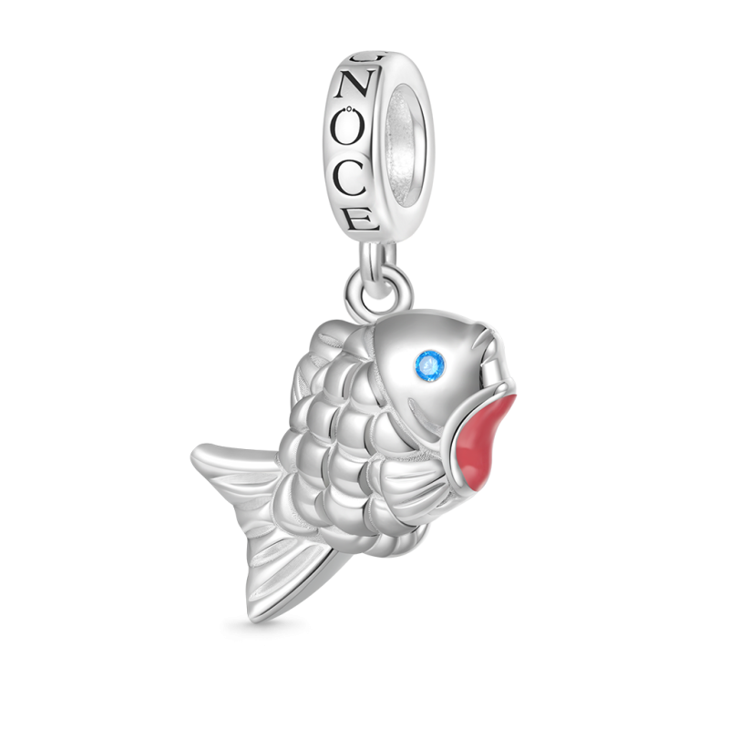 Blue Scaled Fish Pendant
