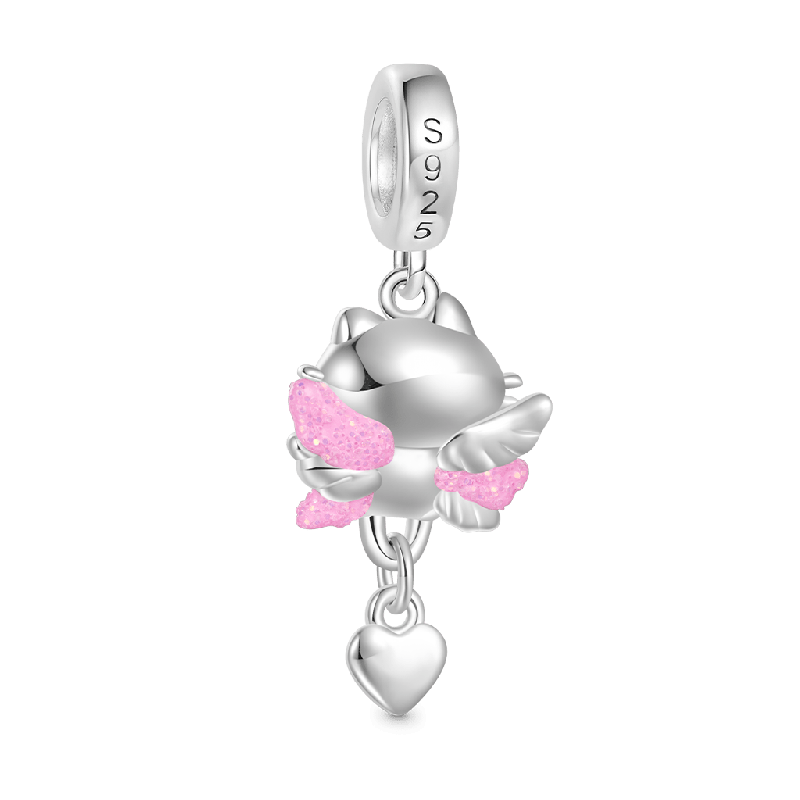 Snowy the Cat Angel Pendant