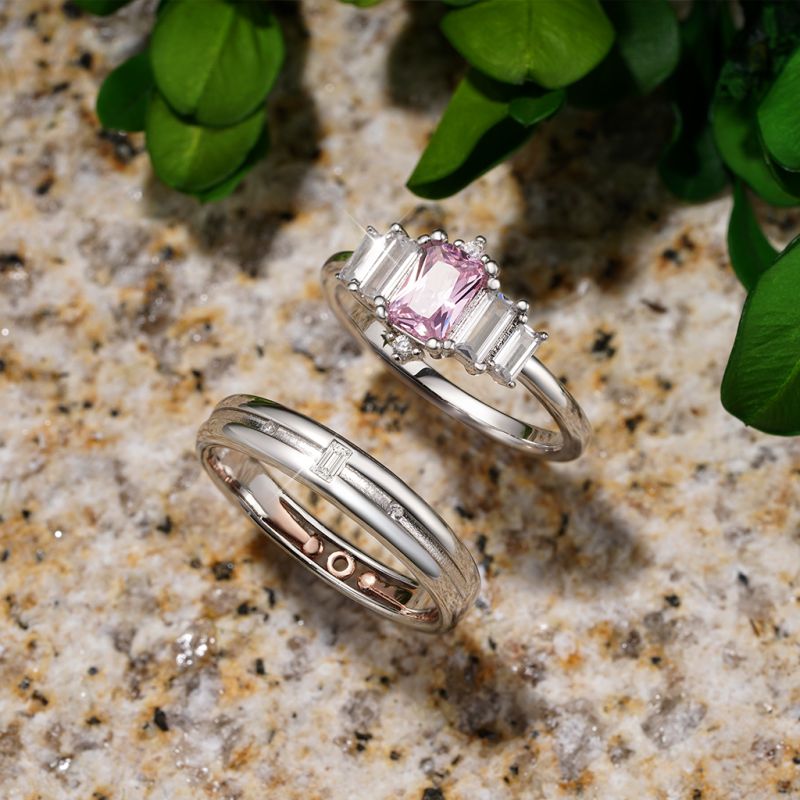 Pink Cubic Zirconia Womens Ring