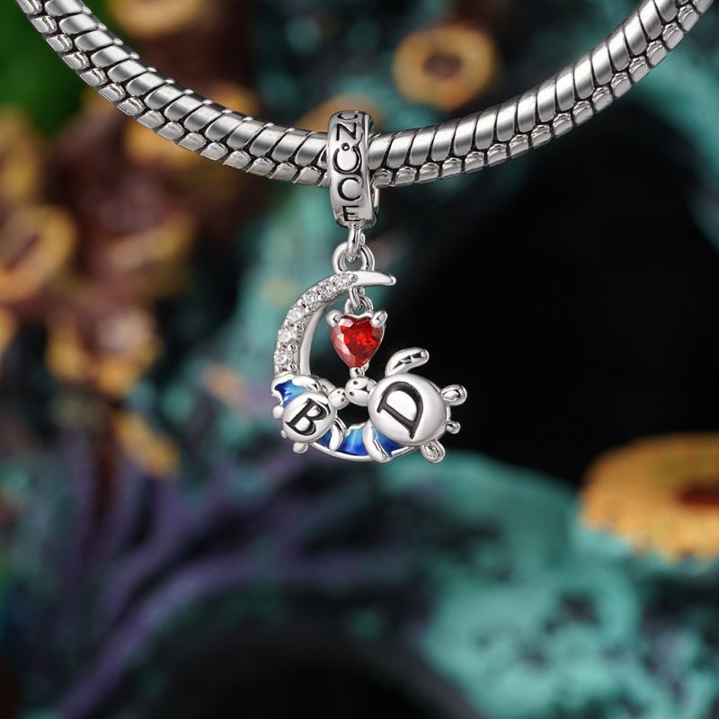 Mothers Day Moon Turtles Pendant