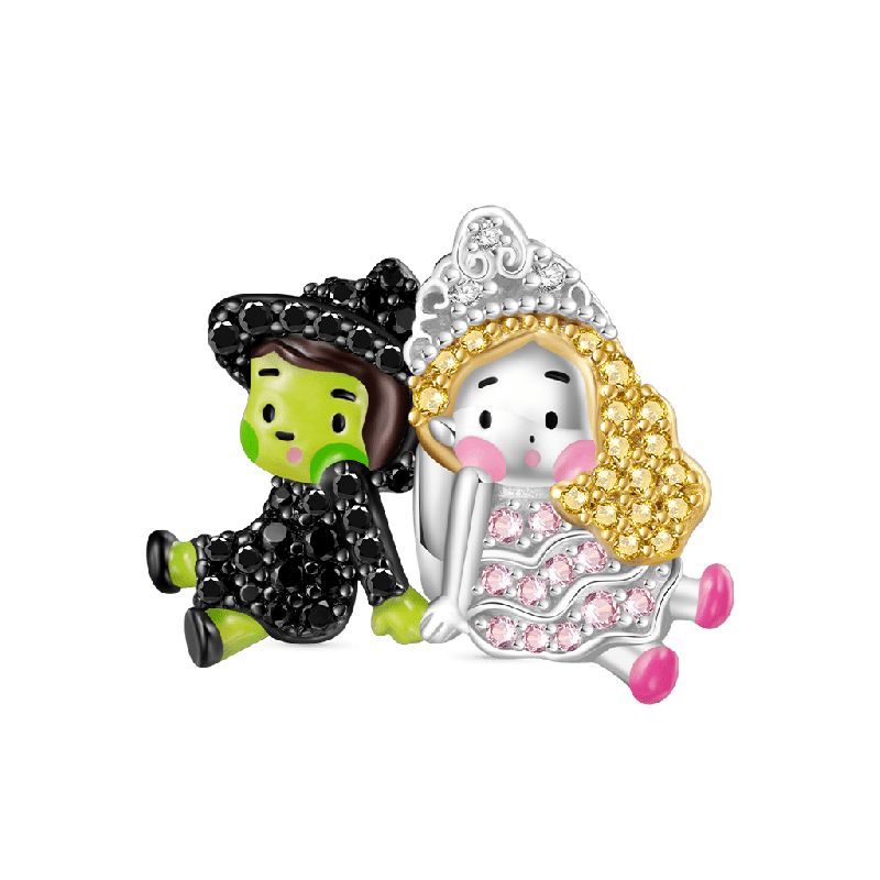 Wicked Elphaba & Glinda Pave Diamond Charm