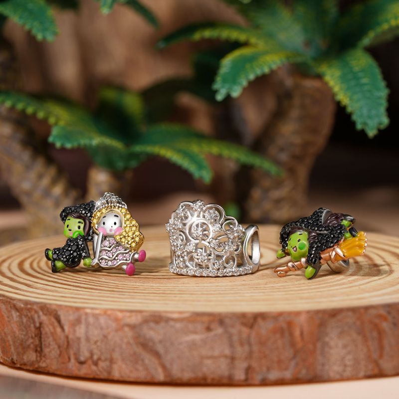 Wicked Elphaba & Glinda Pave Diamond Charm