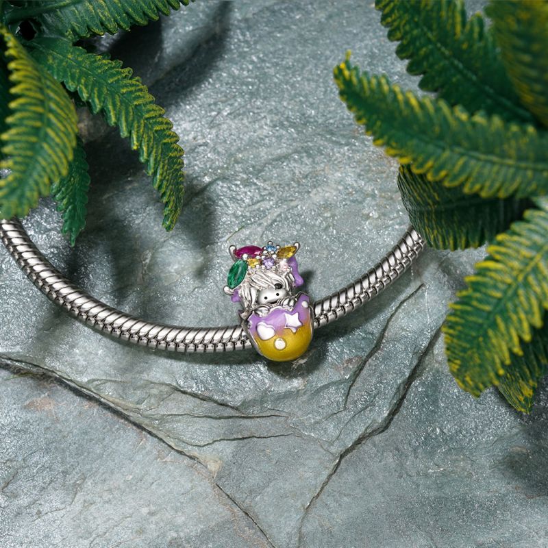 Highland Cow Easter Eggs Charm
