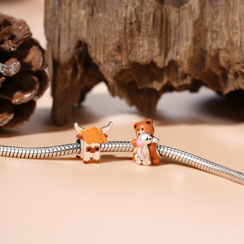 Pixel Highland Cow Charm