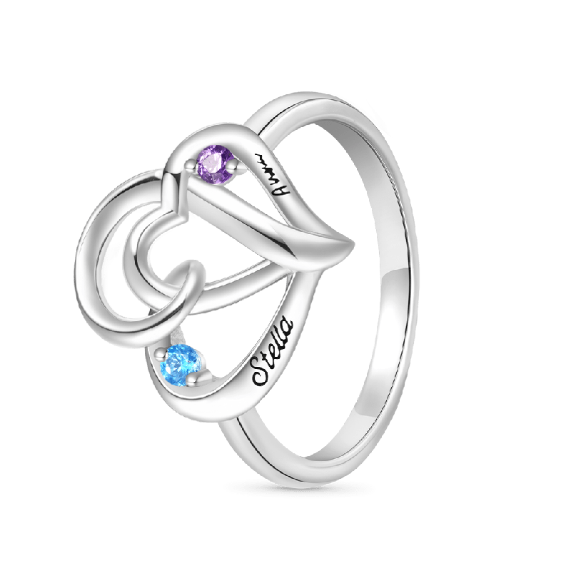 Ladies Double Heart Promise Ring