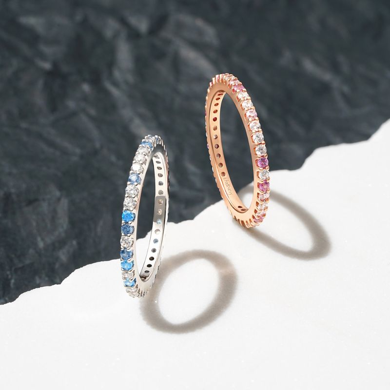 Gradient Morganite And White Topaz Ring