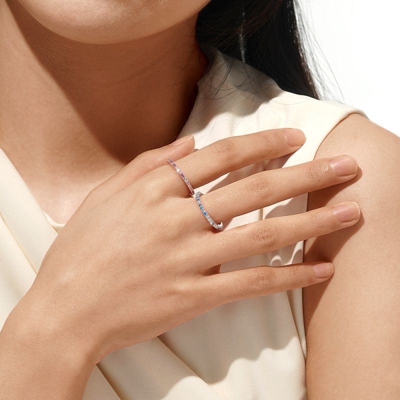 Gradient Morganite And White Topaz Ring