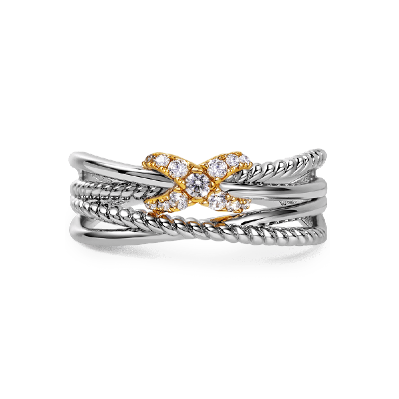 Unknown X Twisted Rope Crossover Ring
