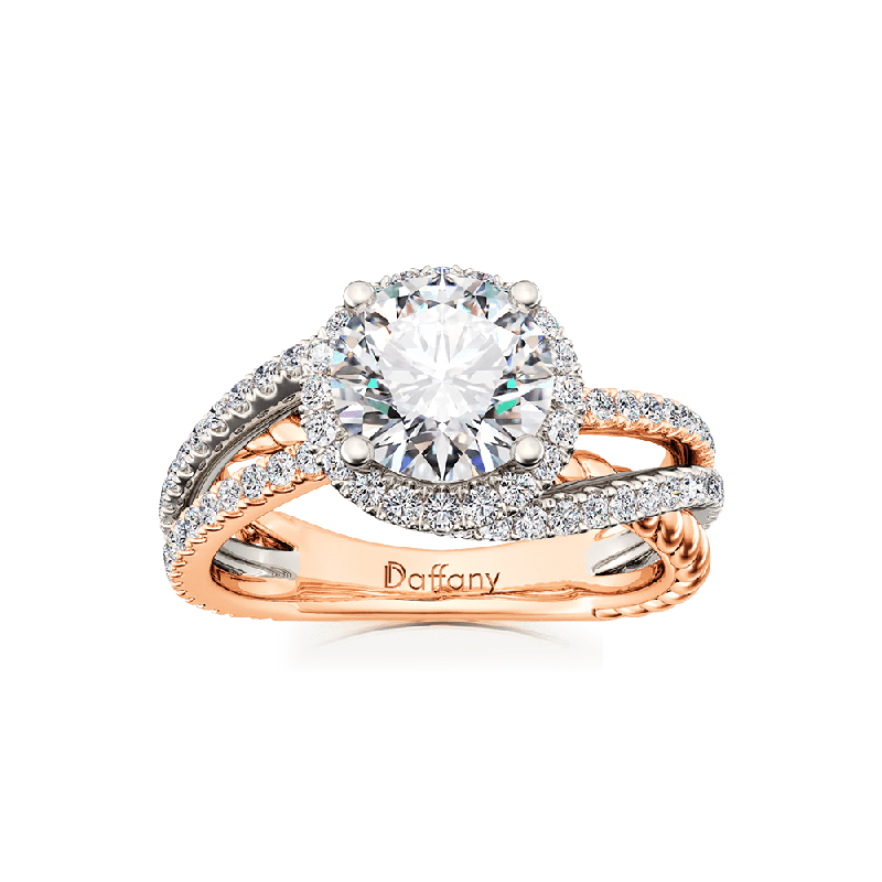 Fancy Round Twisted Rope Crossover Ring