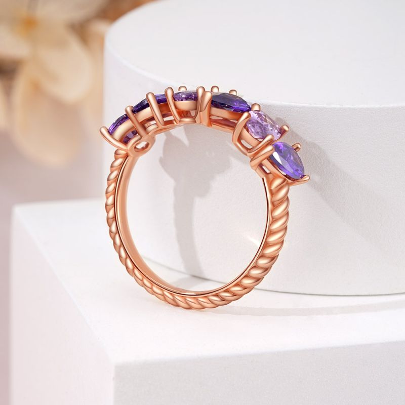 Oval & Pear Channel Wedding Ring